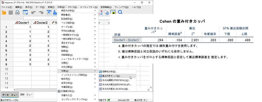 コーエンの重み付けカッパ係数