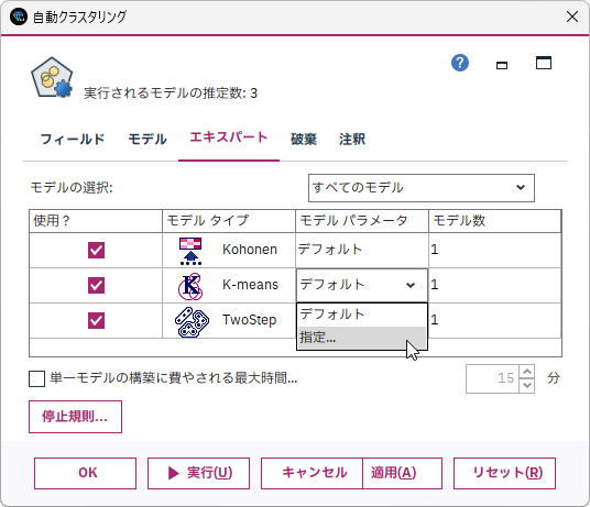 SPSS Modelerのテーブル結果