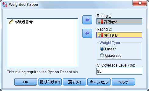 重み付けカッパ係数